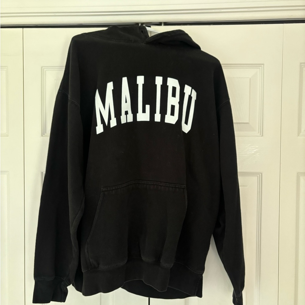 Brandy Melville Oversized Black Sweatshirt Malibu Print